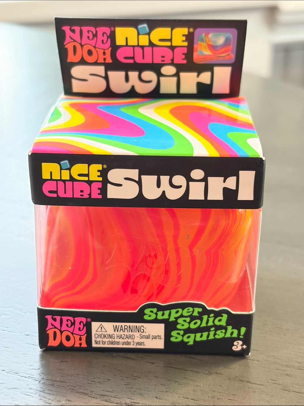 Nee Doh niceCube Swirl - Orange Swirl Kids Squishy Toy